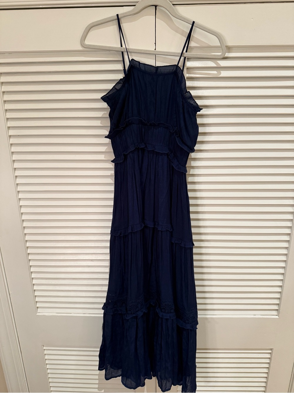 Altar’d State Women's Navy Ruffle Tiered Maxi Dress